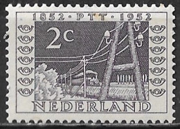 Violette Punt In De Linkerbovenhoek In 1952 Jubileumzegels 100 Jaar Rijkstelegraaf 2 Ct Violet NVPH 588 Ongestempeld - Variétés Et Curiosités