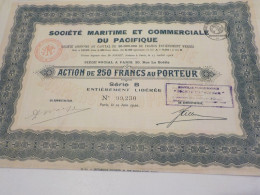 ACTION SOCIETE MARTIME ET COMMERCIALE DU PACIFIQUE 1920 - Navy