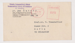 Czech Czechoslovakia 1973 University Postal Card With EMA METER Machine Stamp BRATISLAVA Sent To Bulgaria (67485) - Storia Postale