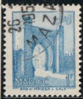 Maroc 1955 Yv. N°346 - 1f Bleu Clair Bab-el-Mrissa à Salé - Oblitéré - Usati