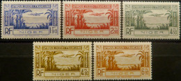 LP3972/441 - 1940 - COLONIES FRANÇAISES - NIGER - POSTE AERIENNE - SERIE COMPLETE - N°1 à 5 NEUFS**(3t)/*(2t) - Neufs