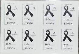 European Day In Memory Of The Victims Of Terrorism, Terrorist Attack, Block Of 8 Self Adhesive Booklet MNH 11 March 2004 - Blocs & Feuillets