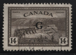 Canada 1950-51 Used Sc O22 14c Hydro Plant G Overprint - Surchargés
