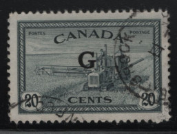 Canada 1950-51 Used Sc O23 20c Combine G Overprint Variety - Surchargés