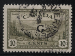 Canada 1950-51 Used Sc O21 10c Great Bear Lake G Overprint - Aufdrucksausgaben