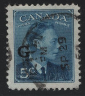 Canada 1950 Used Sc O20 5c KGVI Postes-Postage G Overprint 1 - Sovraccarichi