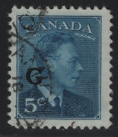 Canada 1950 Used Sc O20 5c KGVI Postes-Postage G Overprint 1 - Surchargés