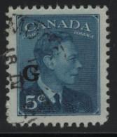Canada 1950 Used Sc O20 5c KGVI Postes-Postage G Overprint 1 - Overprinted
