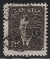 Canada 1950 Used Sc O17 2c KGVI Postes-Postage G Overprint - Surchargés