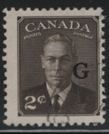 Canada 1950 Used Sc O17 2c KGVI Postes-Postage G Overprint - Opdrukken