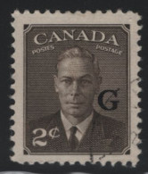 Canada 1950 Used Sc O17 2c KGVI Postes-Postage G Overprint - Opdrukken