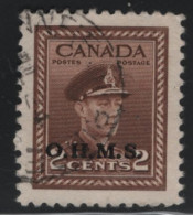 Canada 1949-1950 Used Sc O2 2c KGVI War O.H.M.S. Overprint - Aufdrucksausgaben