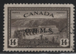 Canada 1949-1950 Used Sc O7 14c Hydro Plant O.H.M.S. Overprint - Aufdrucksausgaben