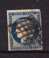 France N° 4- Oblitéré, Avec Oblitération Grille - 1849-1850 Cérès