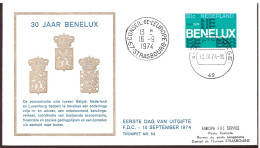 Pays-Bas   FDC   30 Ans Du BENELUX   Oblitération Du Conseil De L'Europe Strasbourg - FDC