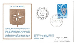 FDC -OTAN,25 Ans -Pays Bas- 16.9.1974 -   Oblitération Du Conseil De L'Europe Strasbourg - FDC