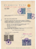 1959. YUGOSLAVIA,CROATIA,ZAGREB OIL FACTORY,LETTERHEAD,DEATH TO FASCISM,FREEDOM TO PEOPLE,6 REVENUE STAMPS - Cartas & Documentos