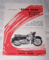 PUB PUBLICITE MOTO MOTOCYCLETTE DE NIEUWE ROYAL NORD TAIFUN 350 CC, ROYAL NORD MAICO, HASSELT - Motos