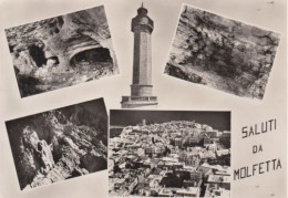 SALUTI DA MOLFETTA - BARI - 5 VEDUTE - FARO / PHARE / LIGHTHOUSE / LEUCHTTURM - PANORAMA - GROTTA - 1958 - Molfetta