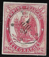 FRANCE Timbres-Télégraphe N°1 - 25cts Rouge-carmin - Oblitéré - TTB - - Telegraaf-en Telefoonzegels