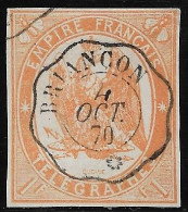 FRANCE Timbres-Télégraphe N°3 - 1fr Orange - Oblitéré - Signé A. Brun - TTB - - Telegraphie Und Telefon