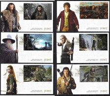 NEW ZEALAND 2013 The Hobbit: Desolation Of Smaug, Set Of 6 M/S FDC's - Fantasy Labels