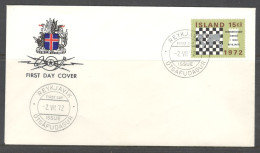 Iceland. FDC Sc. 442.   World Chess Championship, Reykjavik, July-September, 1972.  FDC Cancellation On FDC Envelope - FDC