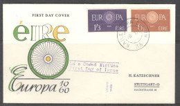 Ireland. FDC Sc. 175-176   Europa CEPT 1960  FDC Cancellation On FDC Envelope - FDC