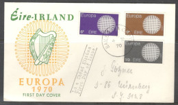 Ireland. FDC Sc. 279-281   Europa CEPT 1970  FDC Cancellation On FDC Envelope - FDC