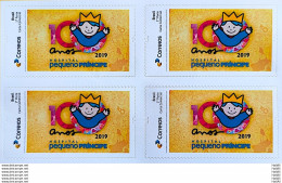 PB 144 Brazil Personalized Stamp Hospital Pequeno Principe Health Adhesive 2019 Block Of 4 - Sellos Personalizados