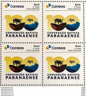 PB 142 Brazil Personalized Stamp Religion Batista Paranaense 2019 Block Of 4 - Personalized Stamps