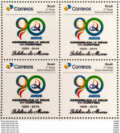 PB 140 Brazil Personalized Stamp Assembly Of God Religion Curitiba 2019 Block Of 4 - Personalized Stamps