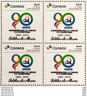 PB 140 Brazil Personalized Stamp Assembly Of God Religion Curitiba 2019 Block Of 4 - Gepersonaliseerde Postzegels