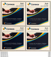 PB 141 Brazil Personalized Stamp Mediation And Conciliation Law 2019 Block Of 4 - Personalized Stamps