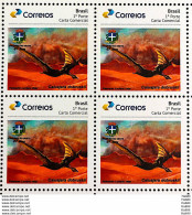 PB 137 Brazil Personalized Stamp Dinosaur Caiuajara Dobruskii 2019 Block Of 4 - Personnalisés