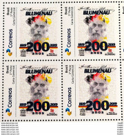 PB 134 Brazil Personalized Stamp Hermann Blumenau 2019 Block Of 4 - Personnalisés