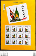 PB 122 Brazil Personalized Stamp Brapex 2019 Flag Sheet G - Personalized Stamps