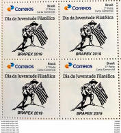 PB 123 Brazil Personalized Stamp Brapex 2019 Philatelic Youth Block Of 4 - Personalized Stamps