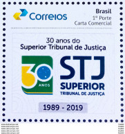 PB 115 Brazil Personalized Stamp 30 Years STJ Superior Justice Tribunal Law Justice 2019 - Personalized Stamps