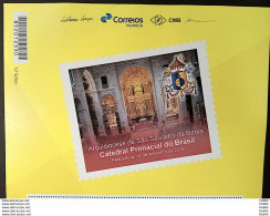 PB 107 Brazil Personalized Stamp Primacial Cathedral Of Brazil Interior Gummed Religion 2019 Vignette - Personnalisés