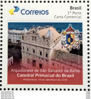 PB 105 Brazil Personalized Stamp Primacial Cathedral Of Brazil External Facade Gummed Religion 2019 - Personalisiert
