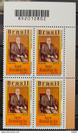 C 3827 Brazil Stamp 200 Years Of Independence Jose Bonifacio 2019 Block Of 4 Bar Code - Ongebruikt