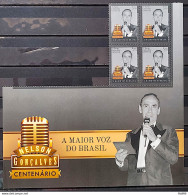 C 3828 Brazil Stamp Centenary Nelson Goncalves Music 2019 Block Of 4 Vignette - Ongebruikt