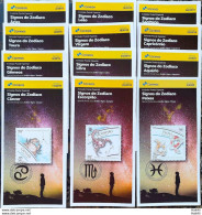 Brochure Brazil Edital Zodiac Signs 2019 And 2020 Complete Series Without Stamp - Lettres & Documents