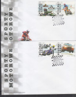 MOTOR SPORTS - POLAND - MOTOR SPORTS SET OF 4 ON 2  ILLUSTRATED FDC  - Motorräder