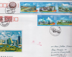 CHINA -  2000 - SHENZEN ECONOMIC ZONE SET OF 5 ON 2  POSTALLY USED  ILLUSTRATED FDC  - Lettres & Documents