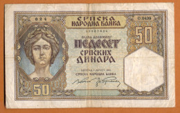 1941 // SERBIE // 50 DINARA // F-TB - Serbia