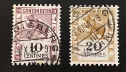 Lot De 2 Timbres Fiscaux Oblitérés Suisse Canton Bern - Revenue Stamps