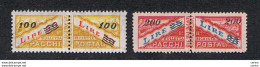 SAN  MARINO:  1948/50  PACCHI  POSTALI  -  S. CPL. 2  VAL. N. -  SASS. 33/34  -  SPL. - Spoorwegzegels