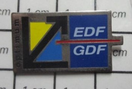 2922  Pin's Pins / Beau Et Rare /  EDF GDF / OPTIMUM - EDF GDF